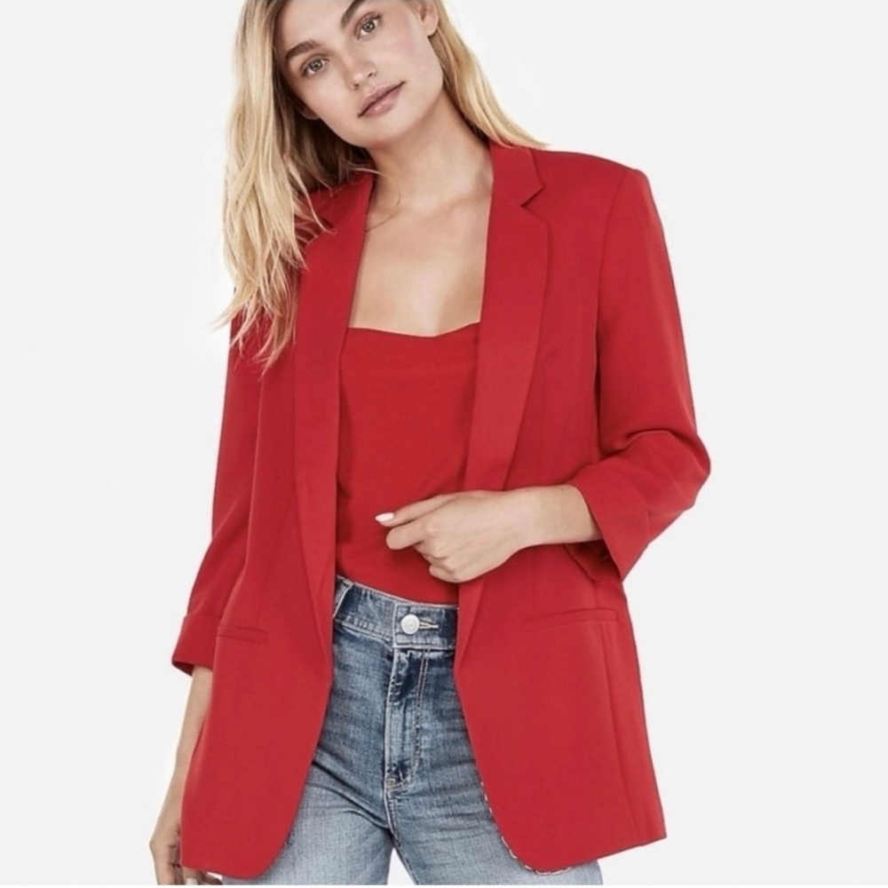 EXPRESS Red Boyfriend Blazer